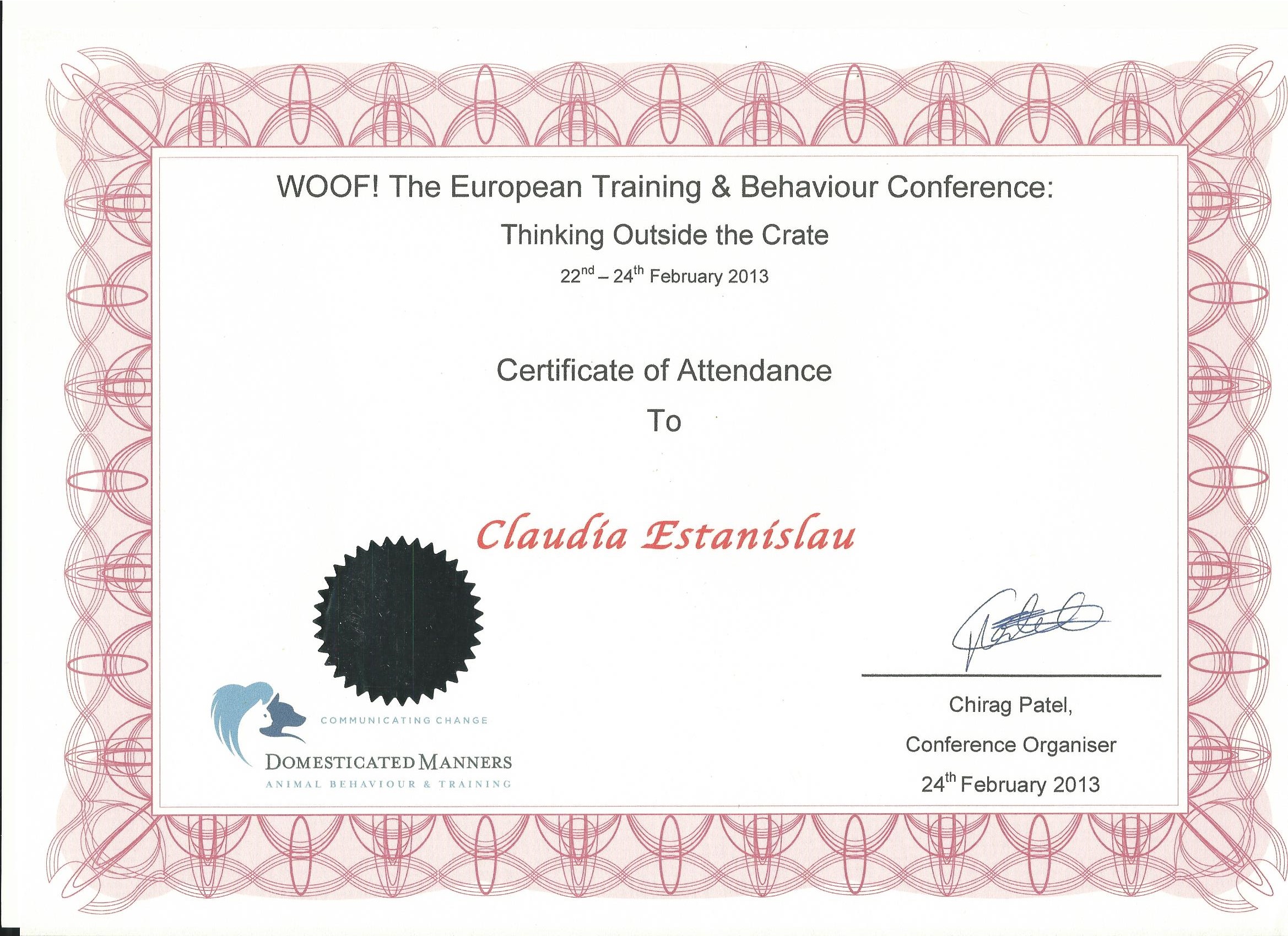 Certificado Woof